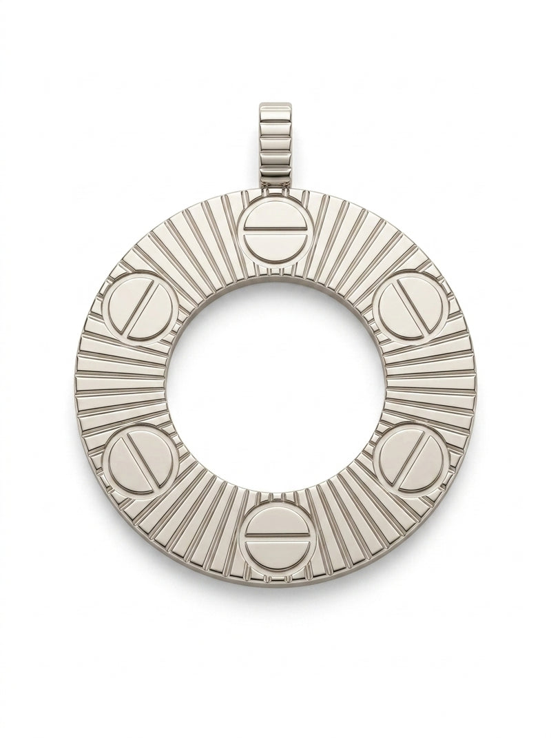 Dije de oro blanco 14k inspirado en diseñador Mod 5800 - 2.5 cm