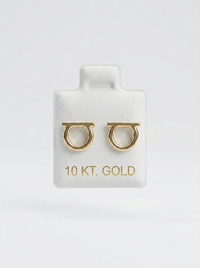 Broquel delgado de oro 10k tipo diseñador (de bolitas) LM5491