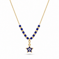 Gargantilla de oro 14k diseño de estrella con ojo turco kids Mod 5656 - 35 cm