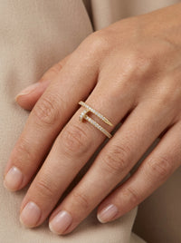 Anillo de oro 10k tipo diseñador mod 5577