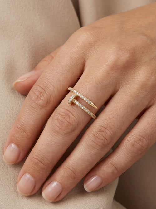 Anillo de oro 10k tipo diseñador mod 5577