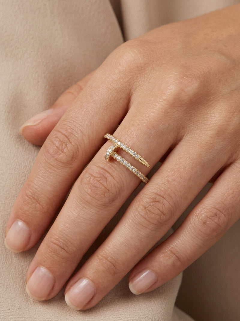 Anillo de oro 10k tipo diseñador mod 5577