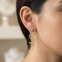 Aretes de oro 14k tipo diseñador Mod 5658