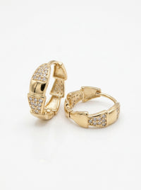 Huggies de oro 14k diseño de serpiente tipo diseñador mod 5958 - 1.5 cm