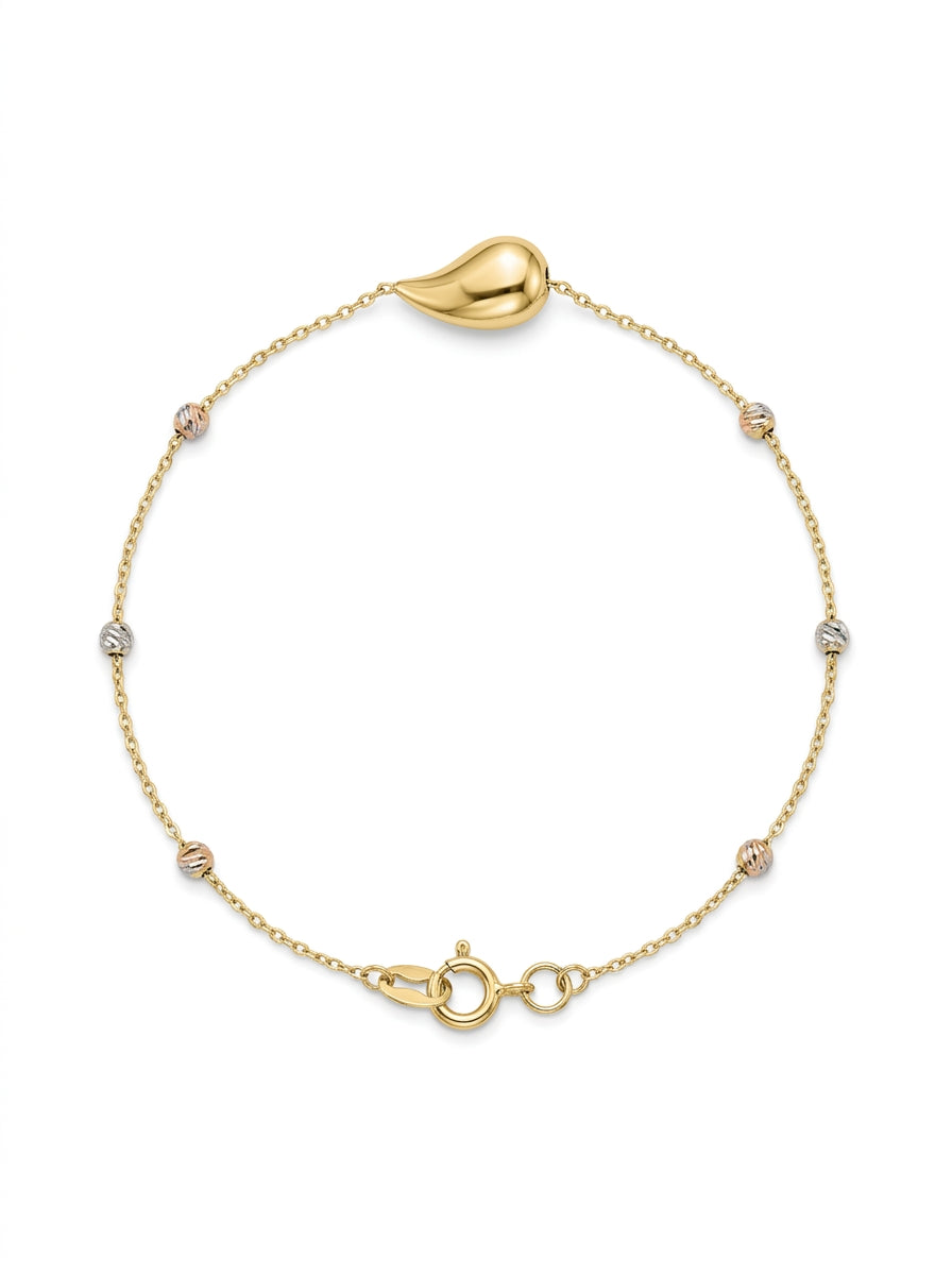 Pulsera de oro 10k diseño de gota Mod LM5181- 18 cm
