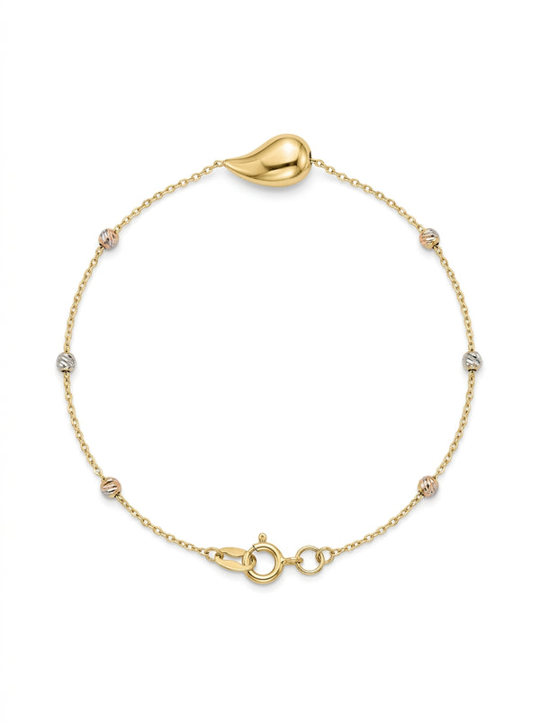 Pulsera de oro 10k diseño de gota Mod LM5181- 18 cm