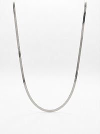 Gargantilla de oro blanco 14k diseño panza de víbora hueca Mod LM 5609 40 cm x 2.5 mm