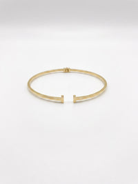 Brazalete de oro blanco 14k tipo diseñador hueco mod 5750 - 18 cm