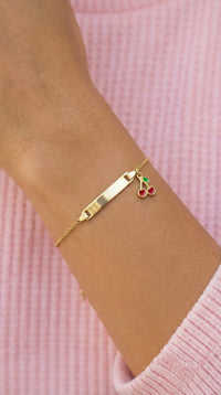 Esclava de cereza de oro 14k 12/14 cm