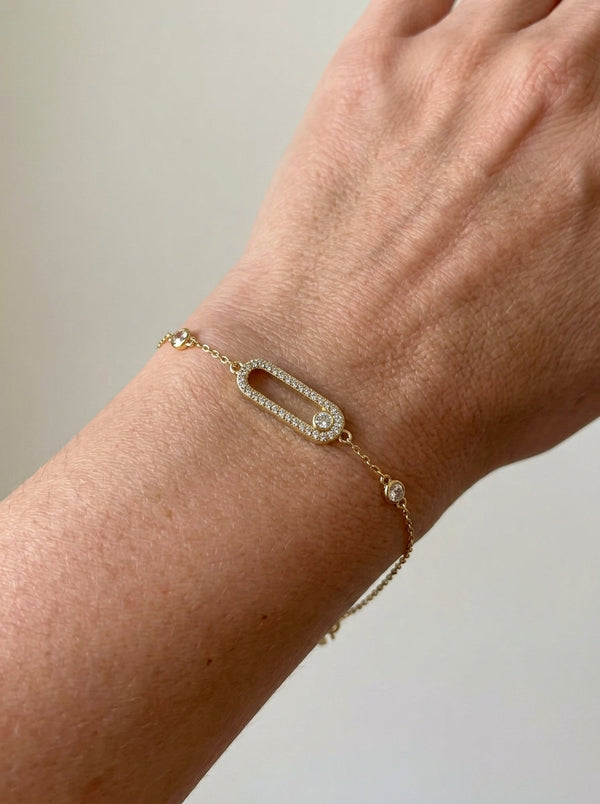 Pulsera de oro 10k tipo diseñador mod 5910- 18 cm