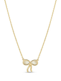 Gargantilla de oro 14k diseño moño de madre perla Mod LM5288 - 45 cm
