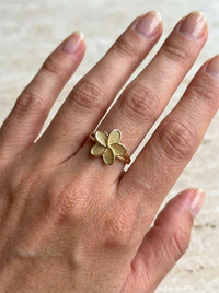 Anillo de oro 10k diseño flor del pensamiento mod 5714