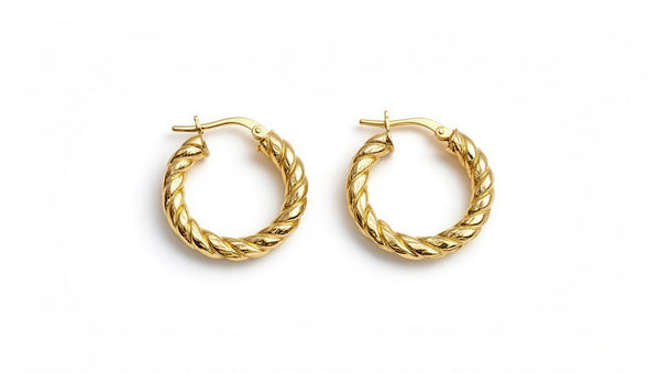 Arracadas trenzadas en oro 14k LM5068 - 2 cm