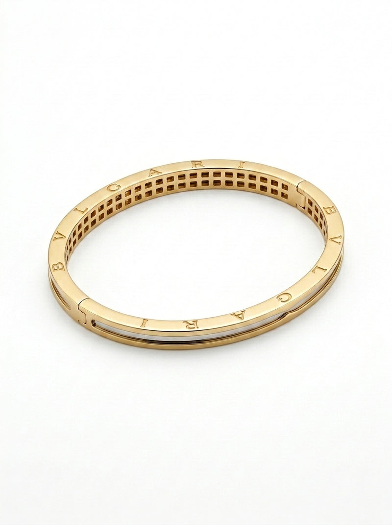 Brazalete 14k tipo diseñador bicolor mod 5717 - 17 cm x 5mm