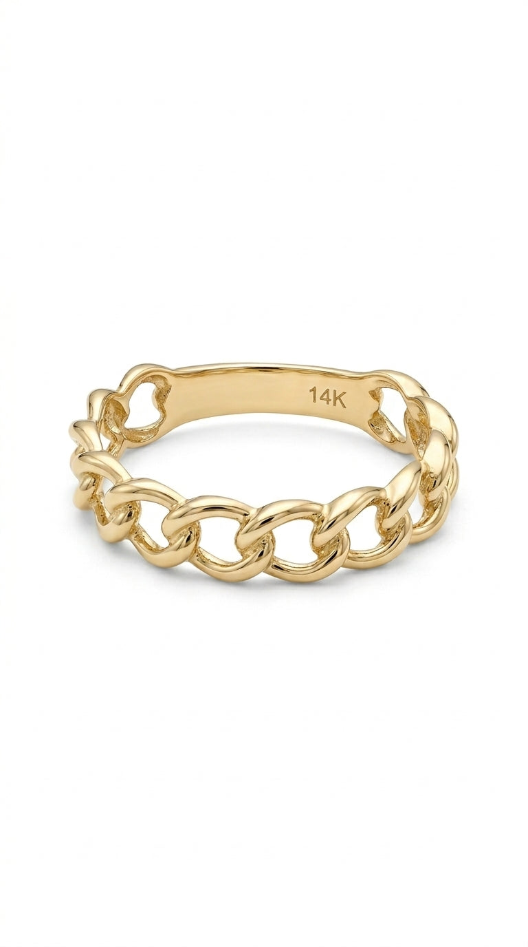 Anillo de oro 14k tipo cubano Mod. LM5091