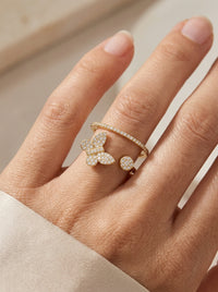 Anillo de oro 10k diseño de mariposa Mod 5529