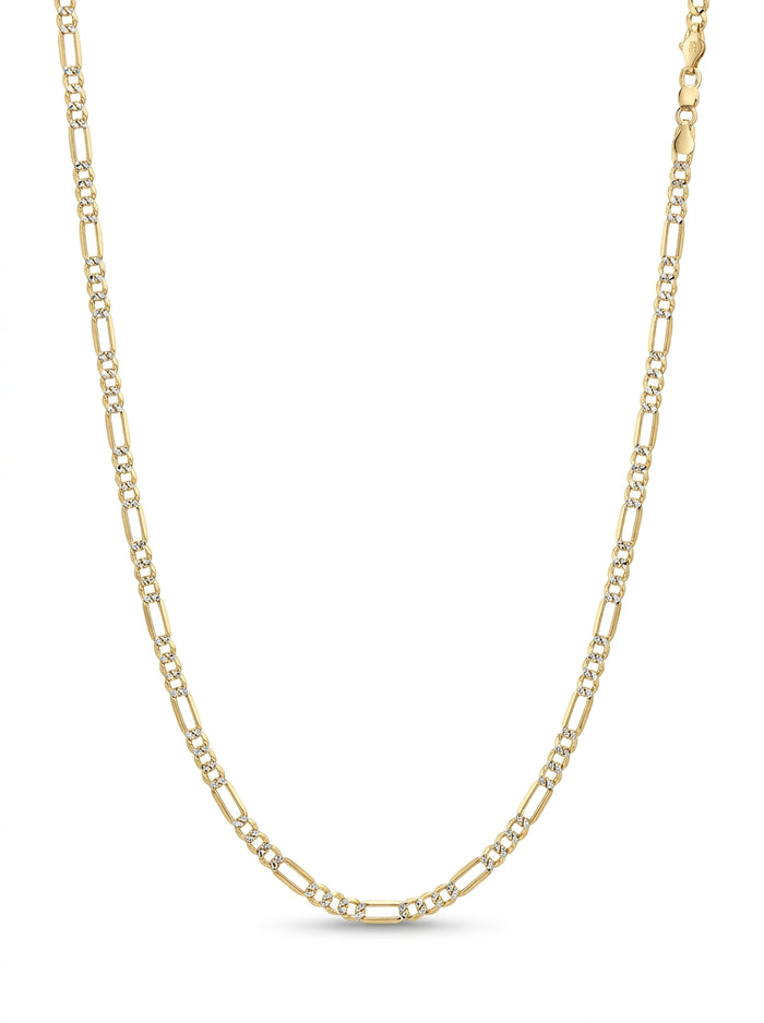 Cadena de oro 14k tejido 3x1 diamantada hueca mod 5827 - 4 mm