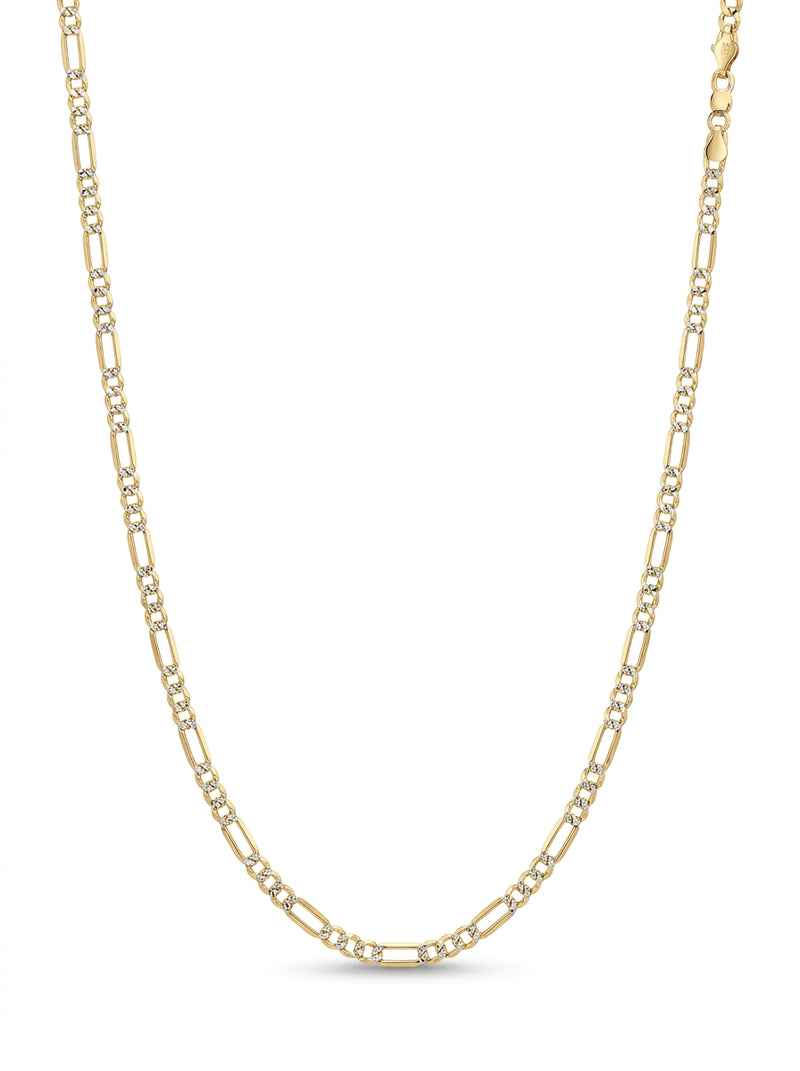 Cadena de oro 14k tejido 3x1 diamantada hueca mod 5827 - 4 mm