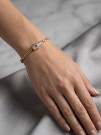 Pulsera de oro 10k tejido bizantino Mod LM5157 - 18 cm x 3 mm