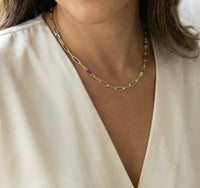 Gargantilla de clip de oro 14k con circonias 45 cm