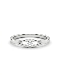 Anillo solitario de oro blanco 14k con diamantes naturales Mod 5470