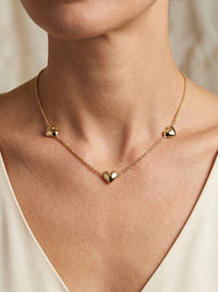 Gargantilla de oro 10k diseño torsal con corazones mod 5808 - 45 cm