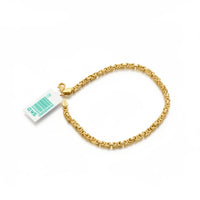 Pulsera de oro 10k tipo bizantina planchada Mod. 5410105 - 18 cm