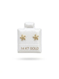 Broquel de oro 14k diseño de estrella de mar Mod LM5203 ( de bolitas)