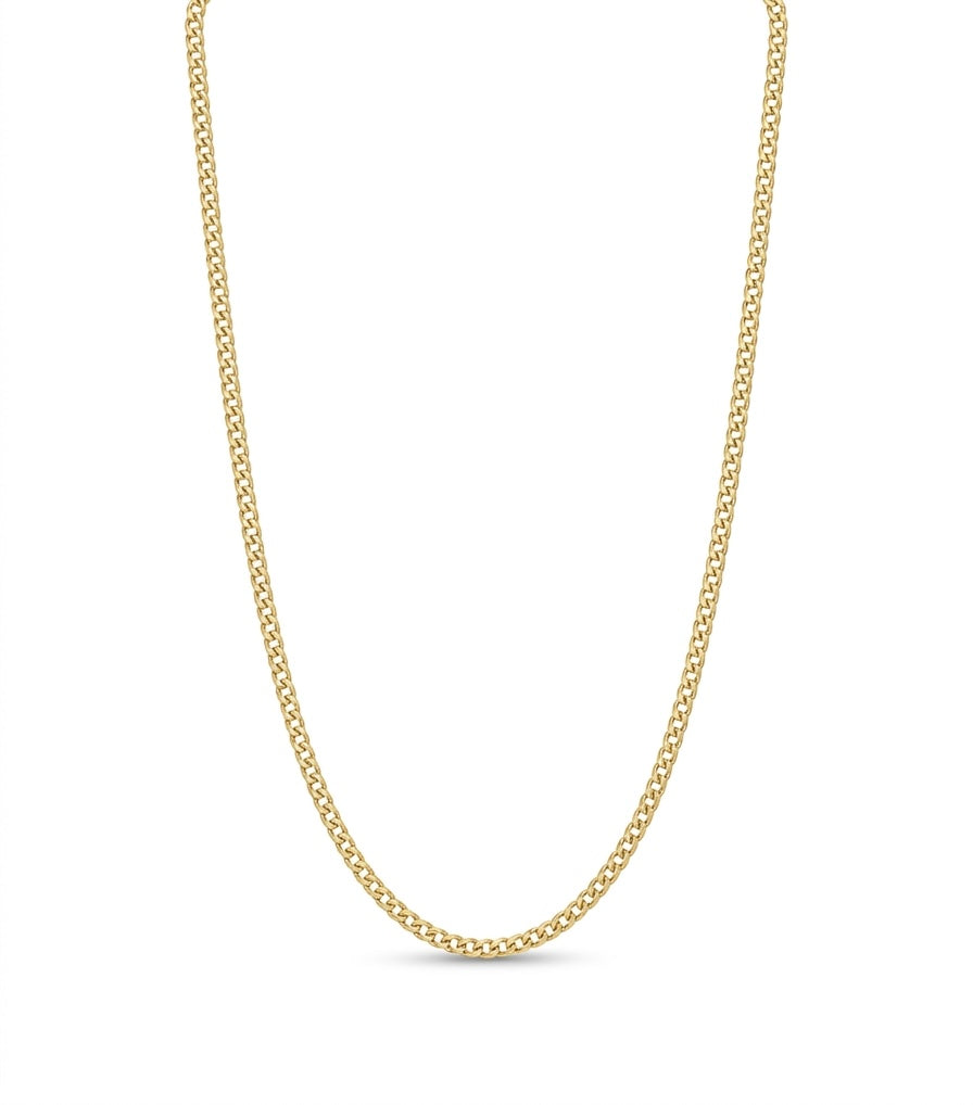 Cadena de oro 14k tejido cubano hueco mod 5823 - 2 mm