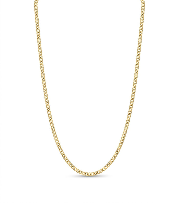 Cadena de oro 14k tejido cubano hueco mod 5823 - 2 mm