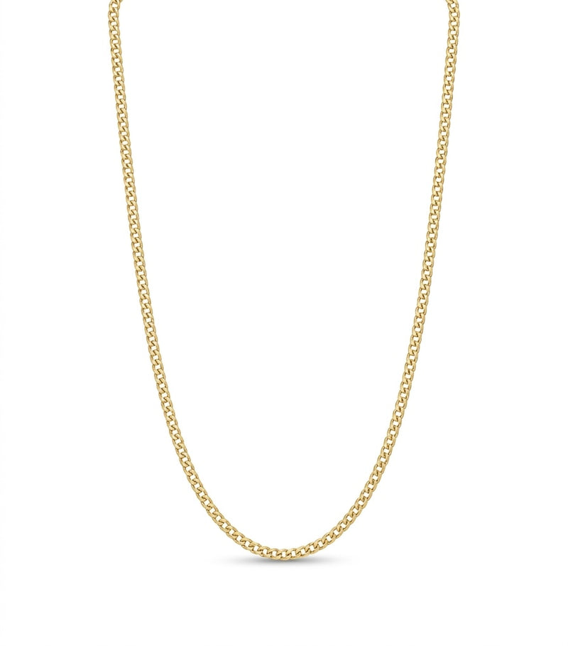 Cadena de oro 14k tejido cubano hueco mod 5823 - 2 mm