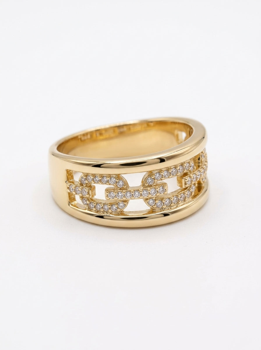Anillo de oro 14k diseño Eslabones de Luz Mod 5872