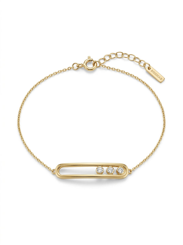 Pulsera de oro 14k tipo diseñador mod 5912- 18 cm