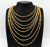 Cadena de oro 14k tejido torsal fígaro hueca Mod 5964 - 3 mm