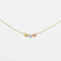 Gargantilla de corazones inflados de 3 oros 14k