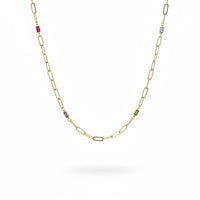 Gargantilla de clip de oro 14k con circonias 45 cm