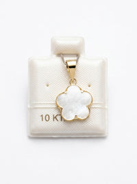 Dije de oro 10k delgado diseño flor de perla Mod 5674