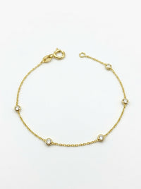 Pulsera de oro 14k diseño de biseles Mod LM545 - 18 cm