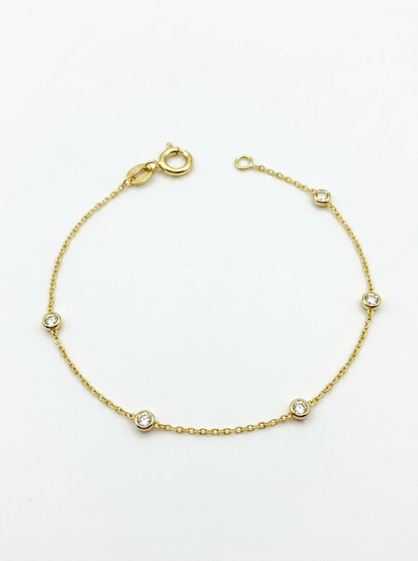 Pulsera de oro 14k diseño de biseles Mod LM545 - 18 cm