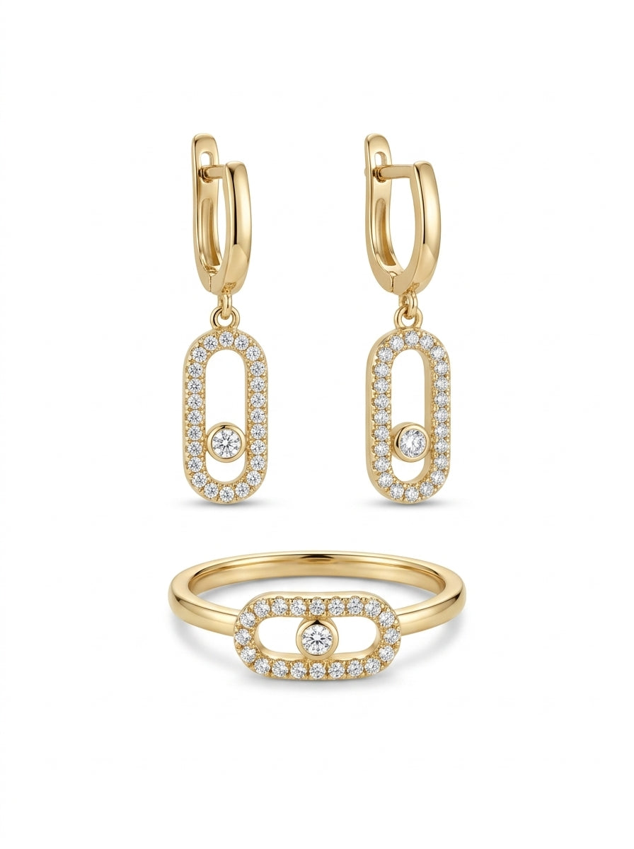 Set de oro 14k tipo diseñador Mod 5938