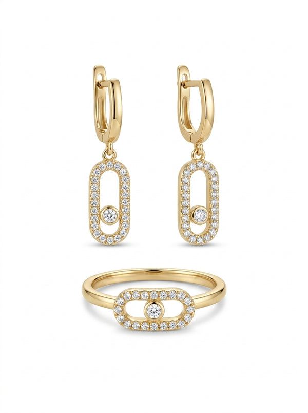 Set de oro 14k tipo diseñador Mod 5938