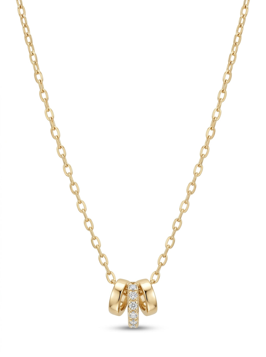 Gargantilla de oro 14k diseño lazo dorado con circonias mod 5596 - 45 cm