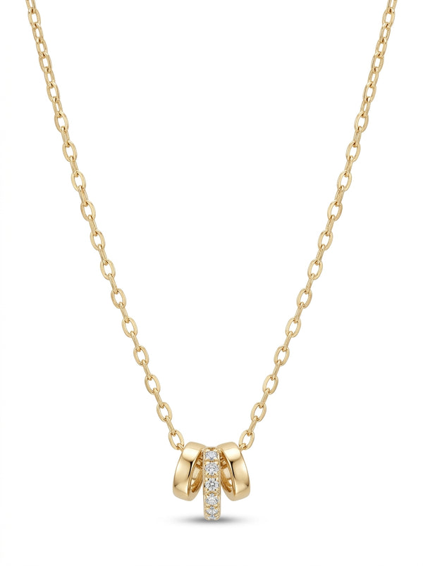 Gargantilla de oro 14k diseño lazo dorado con circonias mod 5596 - 45 cm