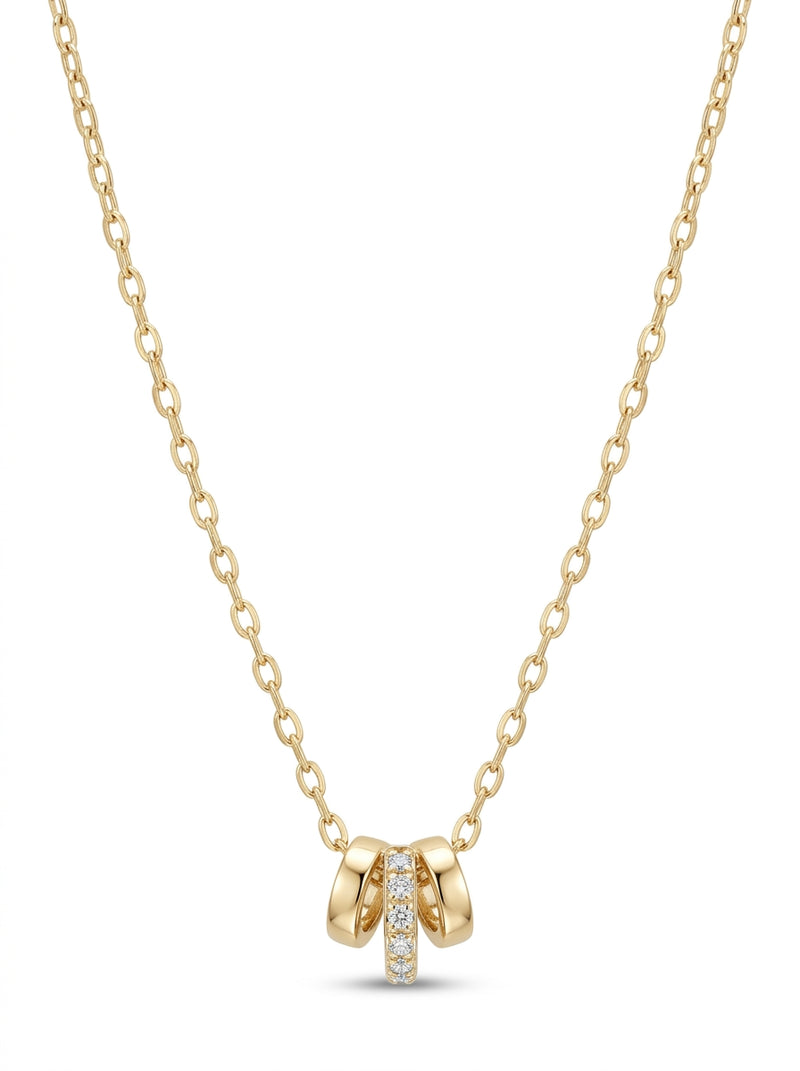Gargantilla de oro 14k diseño lazo dorado con circonias mod 5596 - 45 cm