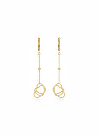 Aretes de corazones entretejidos en Oro 14k