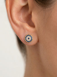 Aretes de oro 14k diseño de flor con circonias Mod LM5303