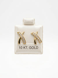 Broquel de oro 10k delgado tipo diseñador (de bolitas) Mod 5639