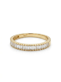 Media churumbela de oro 14k diseño brillo eterno con circonias baguette  Mod 5785