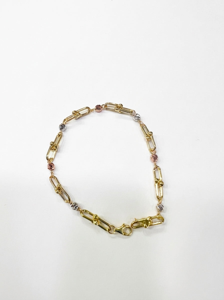 Pulsera de oro florentino 10k diseño de diseñador Mod 5564 18 cm