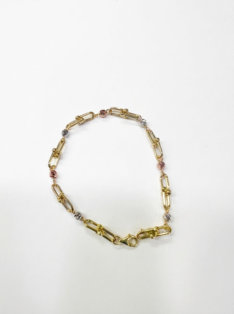 Pulsera de oro florentino 10k diseño de diseñador Mod 5564 18 cm